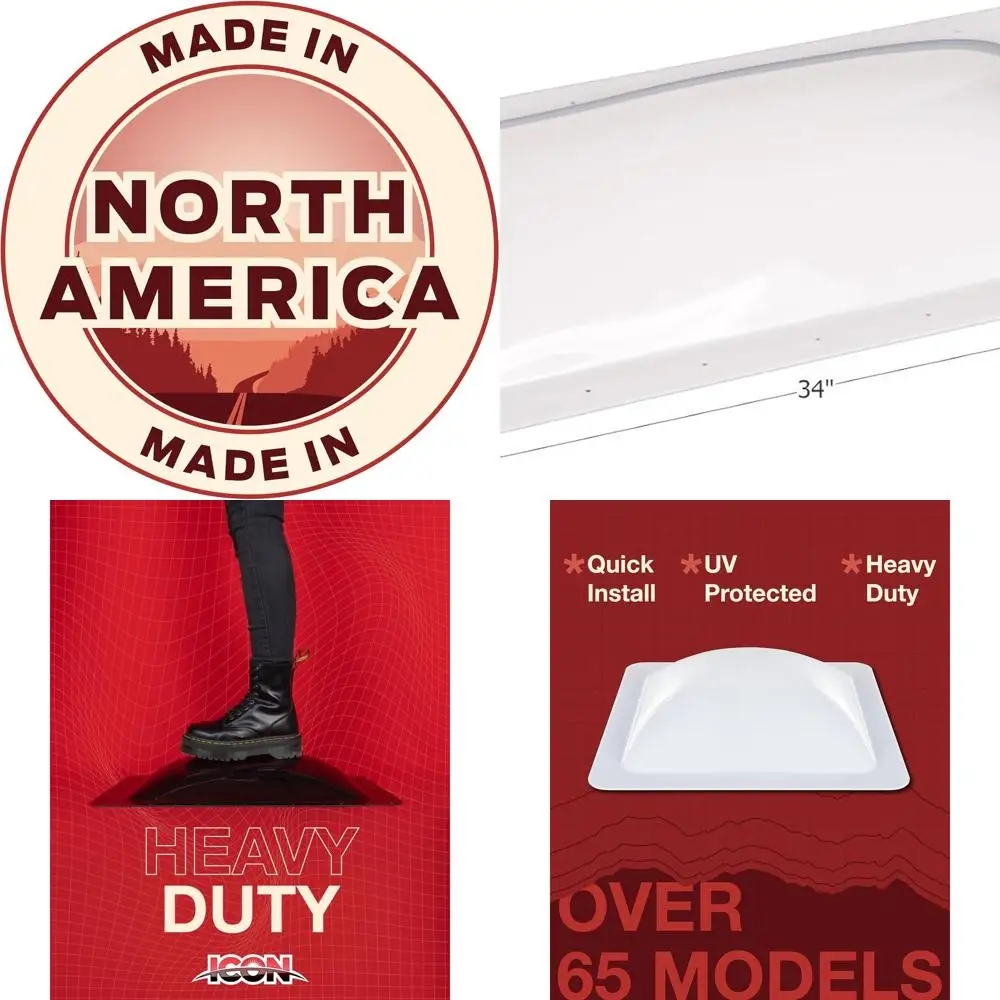 ICON 01849 RV Skylight SL1430-30 بوصة × 14 بوصة × 4 بوصة، أبيض #1