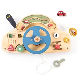 Montessori Busy Board Children Toys Simulate Car Steering Wheel Travel Activities Game Baby Sensory Educational Toy Kid Gift