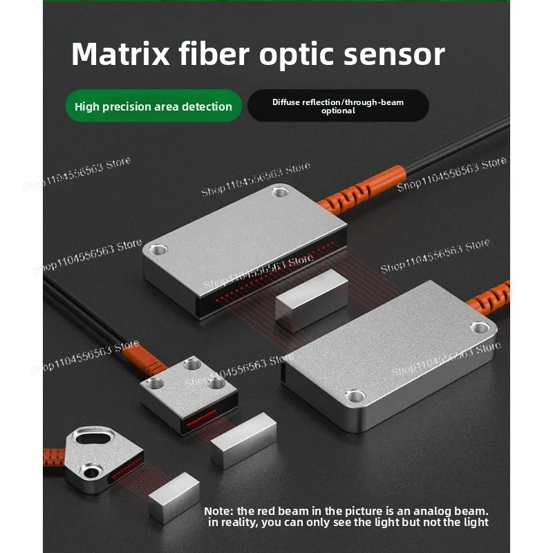 Matrix Fiber Optic Sensor, Diffuse & Through-beam Area Detection Fiber FR/FT-10/20/30/50ML, For Vibratory Bowl Counting