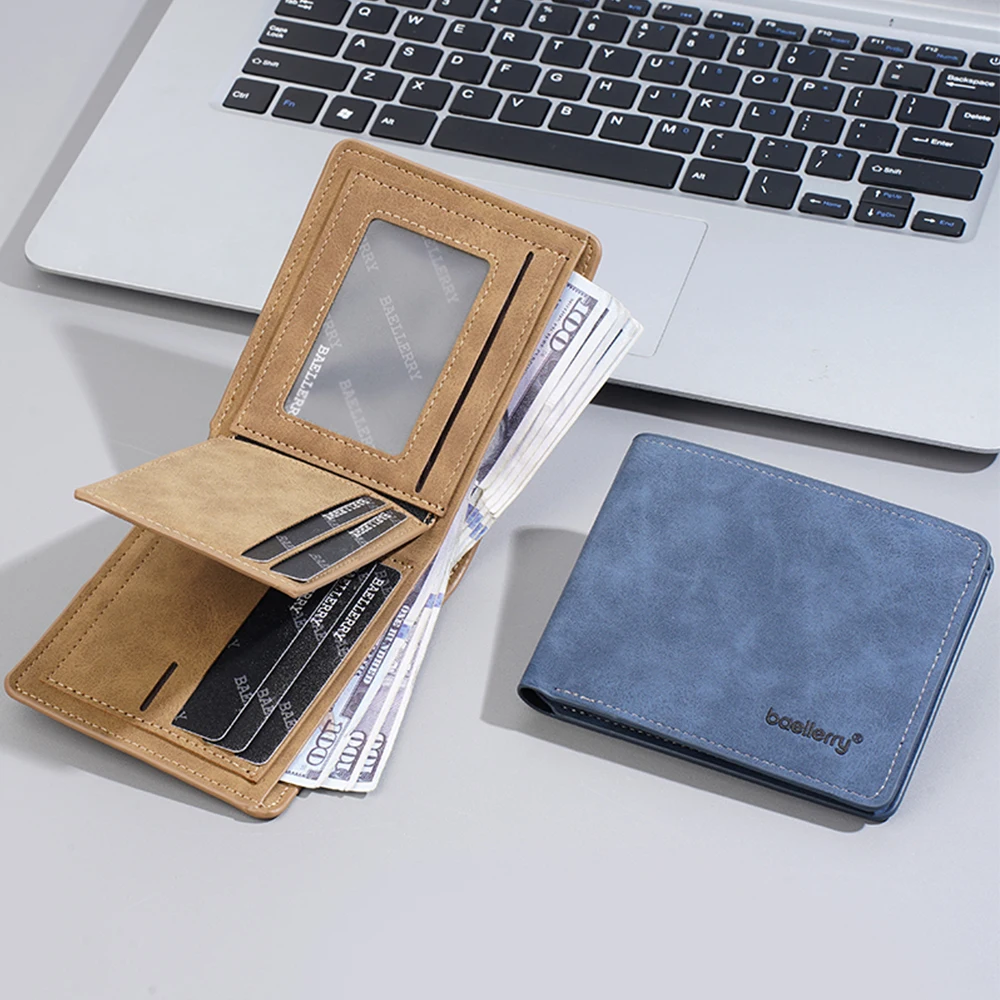 New Short Men's Wallet High Quality Card Clips Simple Frosted Wallet With Multiple Card Slots Casual Wallet For Men