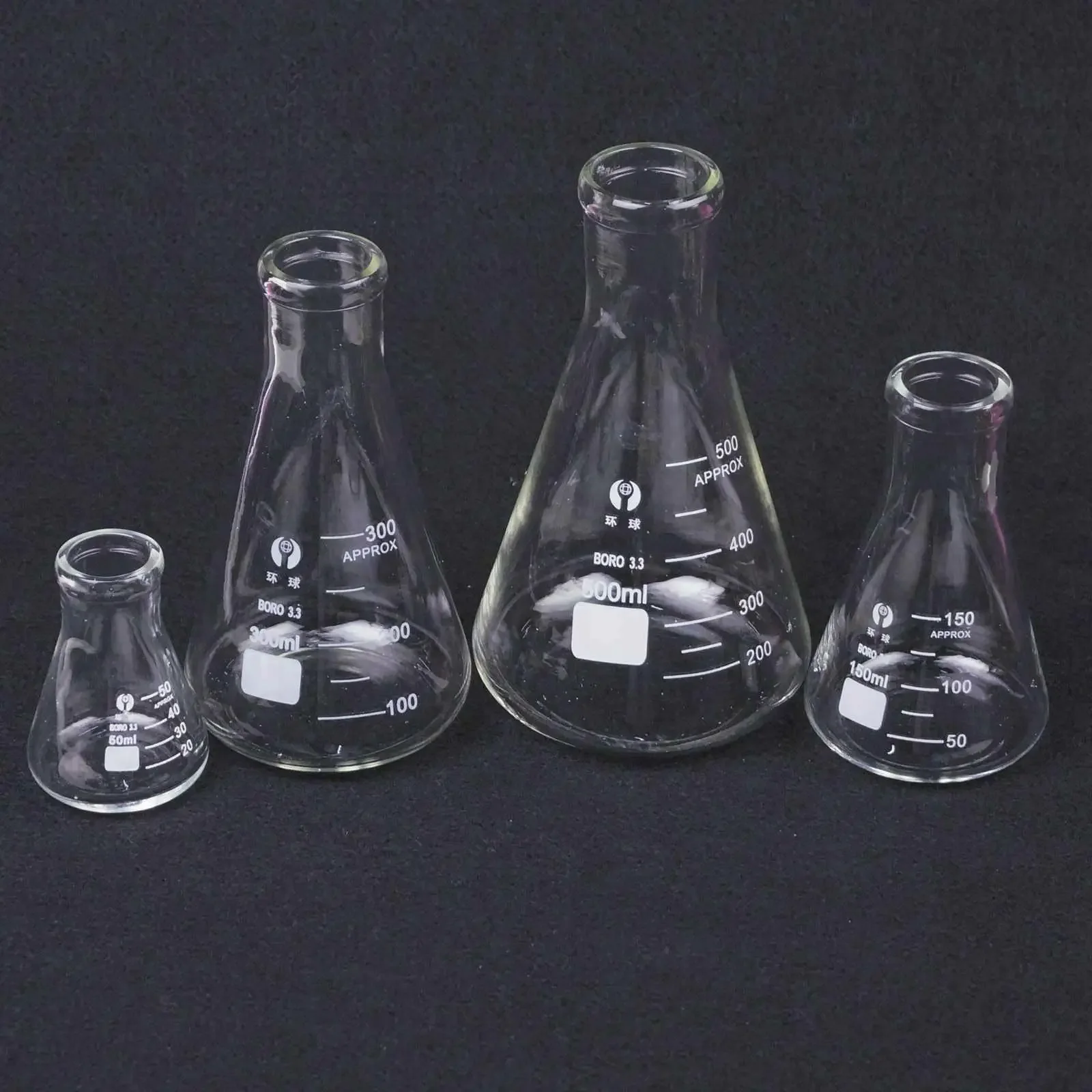Glass Conical Erlenmeyer Flask 50/100/150/200/250/300/500/1000/2000/3000/5000ML G3.3 Lab Supplies Borosilicate flask