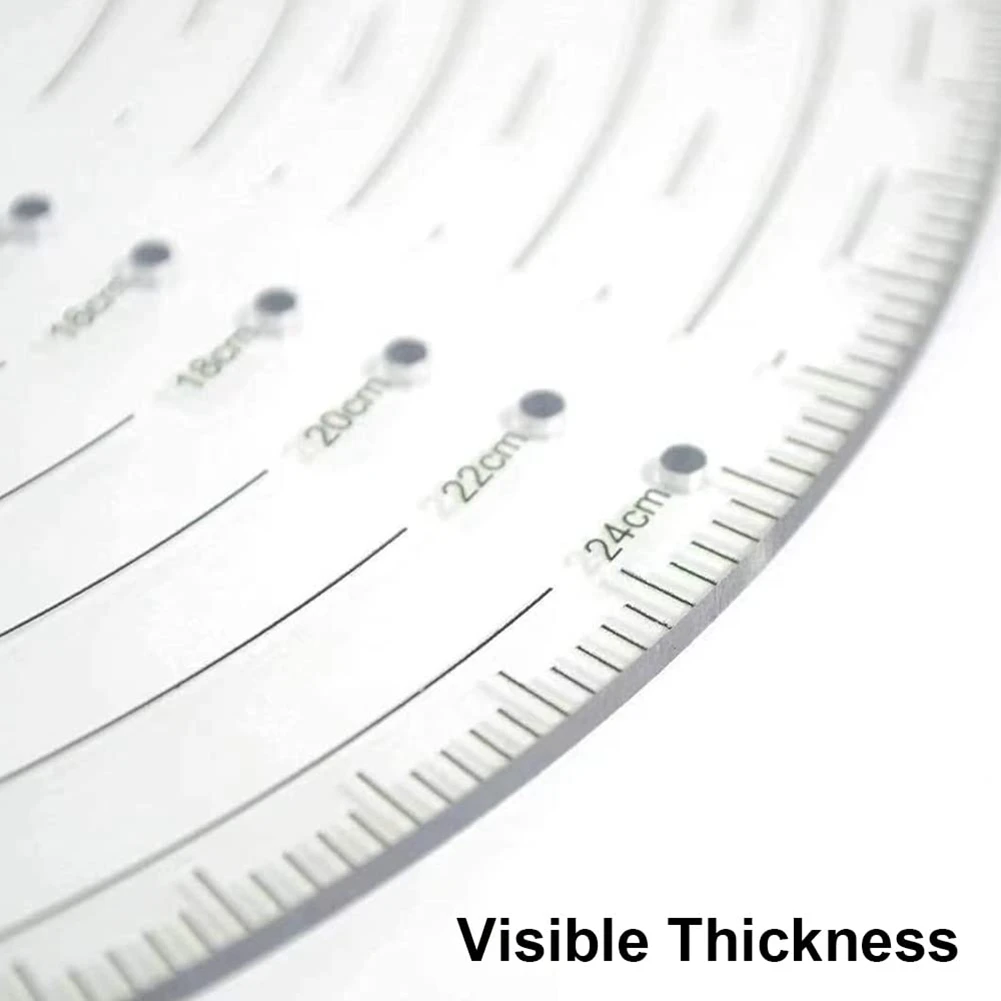 بوصلة مكتشف مركزية مستديرة مقاس 10 بوصة أداة مكتشف مركزية على شكل دائرة من الأكريليك الشفاف لدوائر رسم النجارة-ABNJ #5