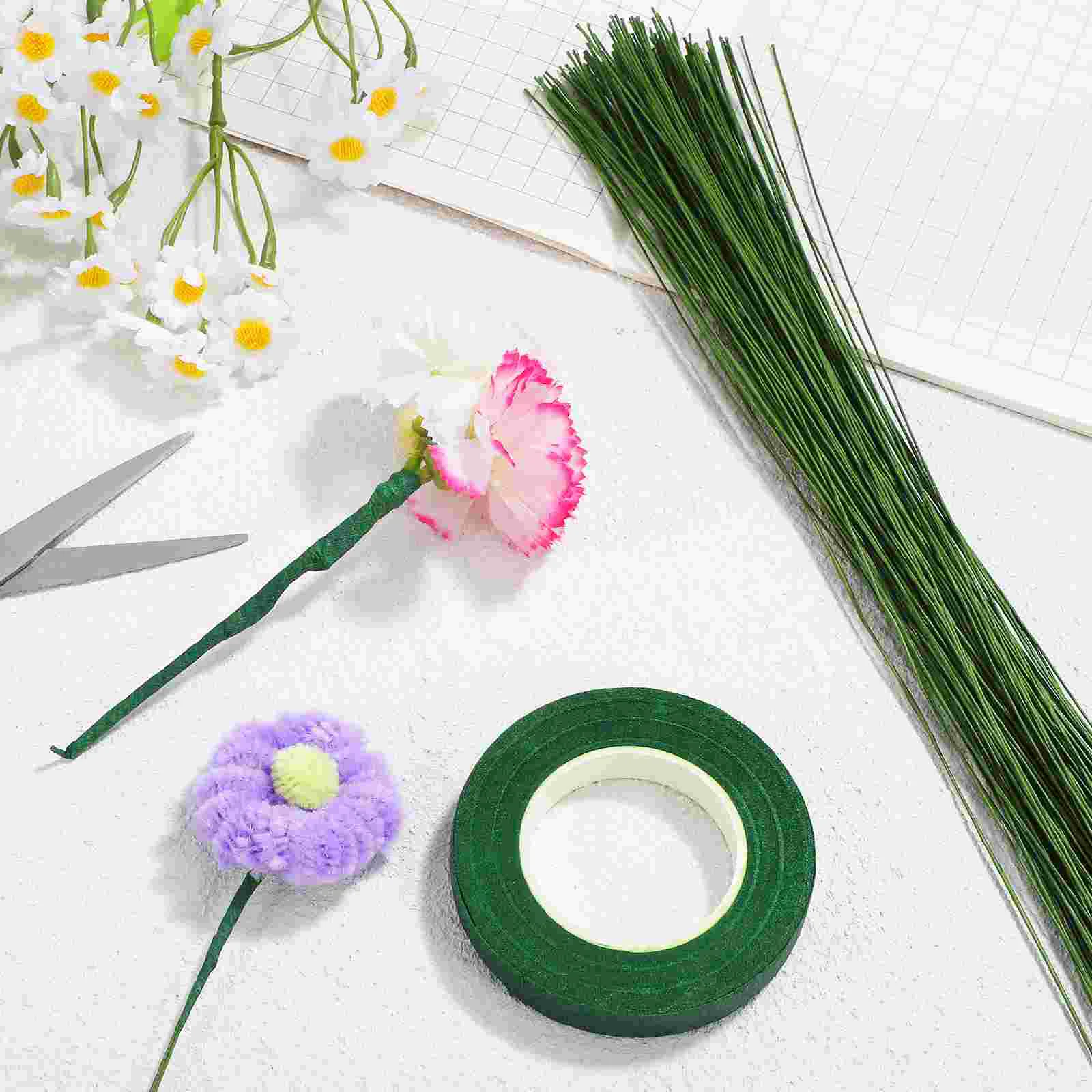 150 Pcs Bouquet Stems Flower Tape For Bouquets Floral Wire Faux Flowers Artificial Iron