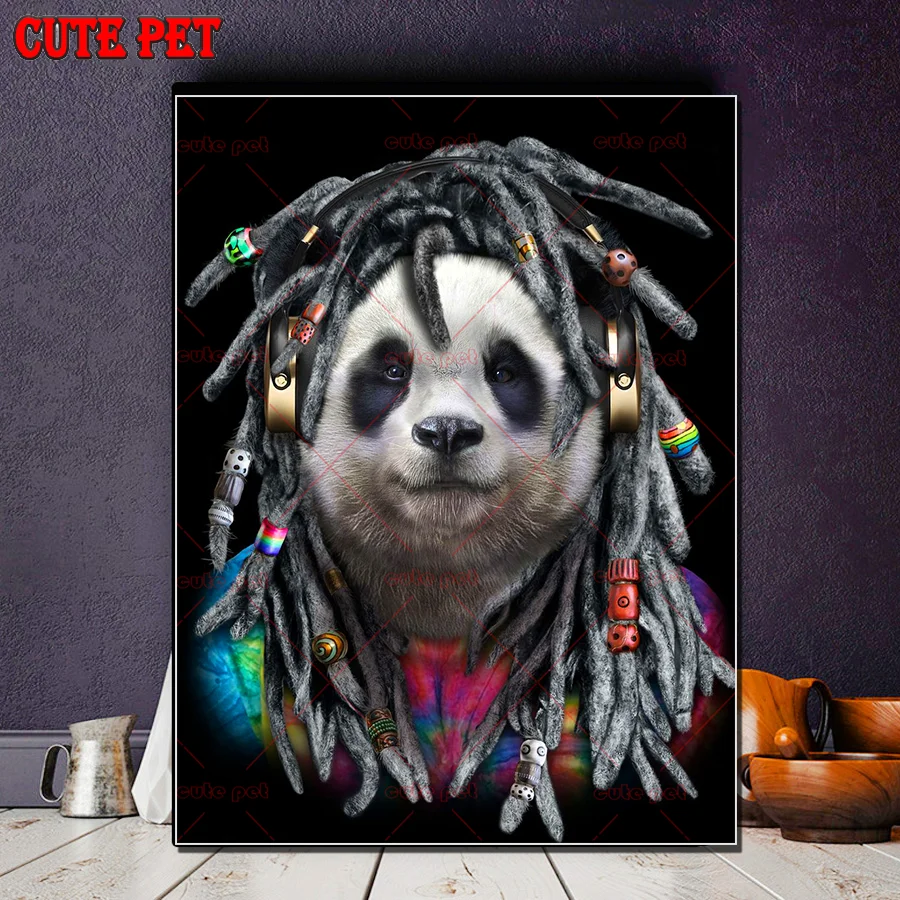 الحيوان الذئب مع المجدل الماس اللوحة الماس التطريز الدب أورانغوتان التمساح القط الكلب الراين التطريز فسيفساء