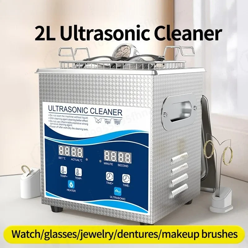 Portable Ultrasonic Cleaner Stainless Steel Glasses Denture Cleaning Machine Regular Temperature Control Hot Sale