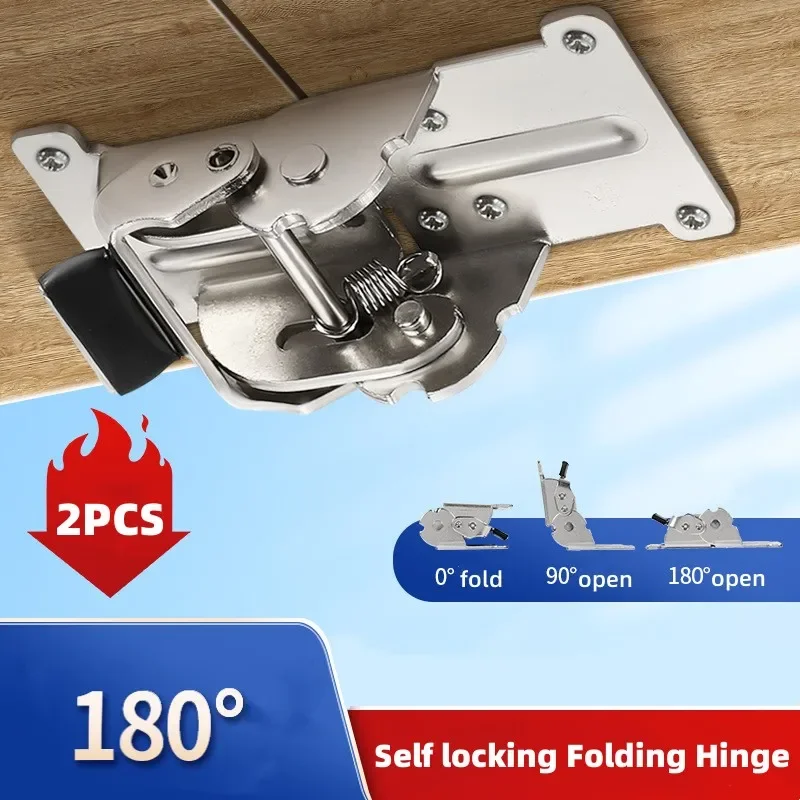 Brackets Foldable 0/90/180 Degree Self Locking Folding Hinge Chair Leg Support Frame Table Fold Feet Hinges Furniture Hardware