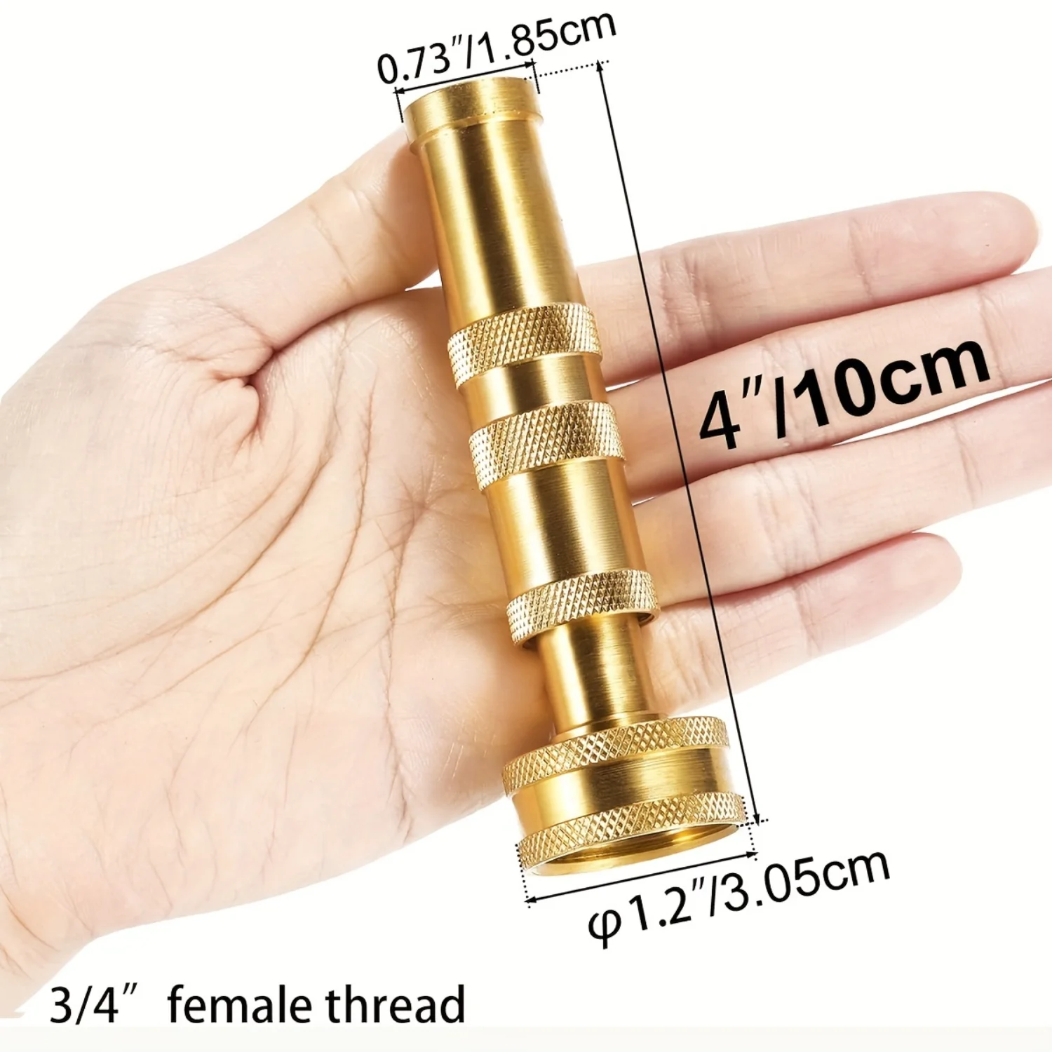 1pc High Pressure Hose Nozzle Heavy Duty, Brass Garden Hose Nozzle, Adjustable  For Standard Hose, Garden Sprayer, Nozzle, High 