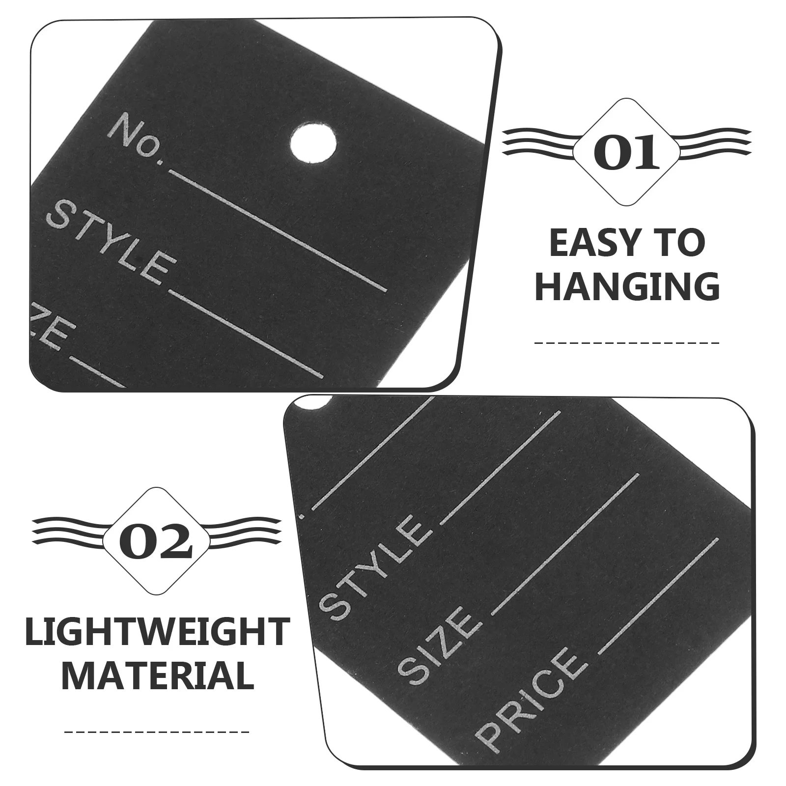 1000 قطعة علامات الأسعار للملابس الأبيض غير المقوي علامات الملابس الفارغة القابلة للكتابة شنق تسميات للمجوهرات علامات البضائع بالتجزئة