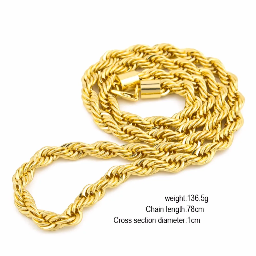 Gold Silver Color 6mm/ 1cm Rope Chain Set For Men And Women Punk Necklace