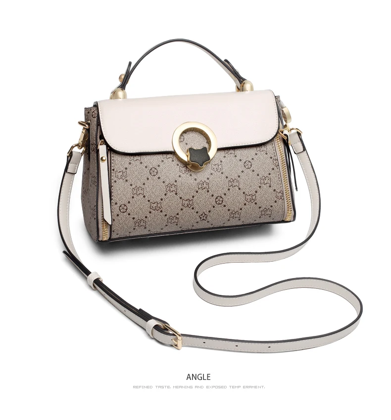 FOXER PVC-Leder Schulter-Crossbody-Taschen Vintage Signature Tote Bag Retro Mode Damenhandtasche Lässige Reisetasche für Frauen – Detail 16