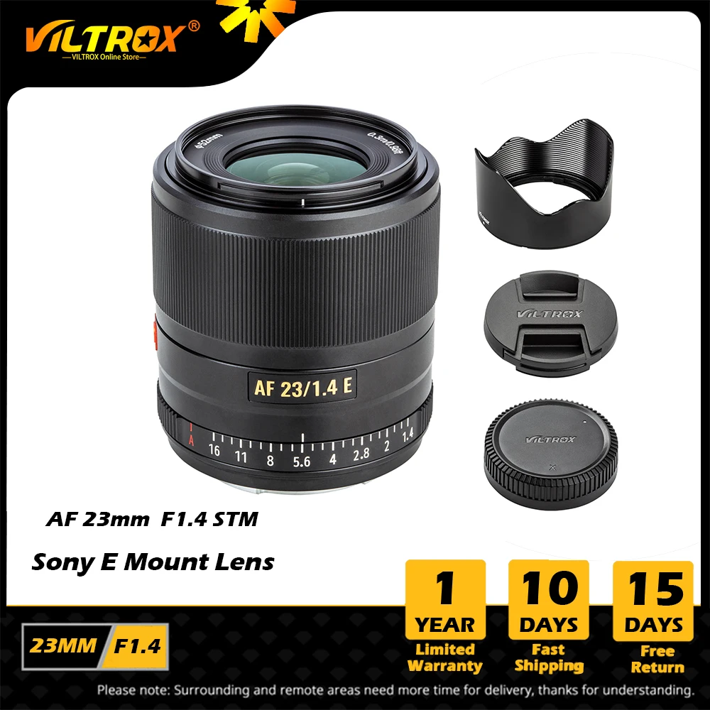 

VILTROX 23mm F1.4 E Auto Focus Lens APS-C Compact Large Aperture Lens for Sony Lens E-mount A6600 A7RIII A7M3 A7RIII Camera Lens