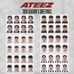 ATEEZ 2024 Season's Greetings One Inch ID Photo Kpop Yunho Mingi White Background Passport Resume Photo Fans Collection Gift