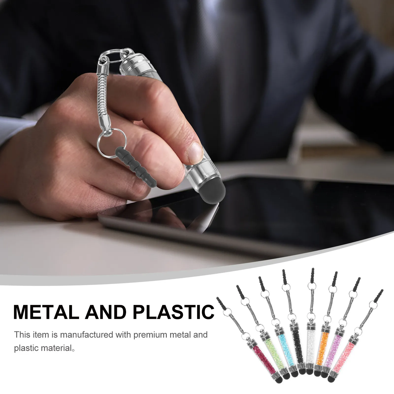 

12Pcs Universal Crystal Capacitive Stylus Domed Tip Touch Pen for Phone Tablet Smooth Surface Writing Tool Handwriting