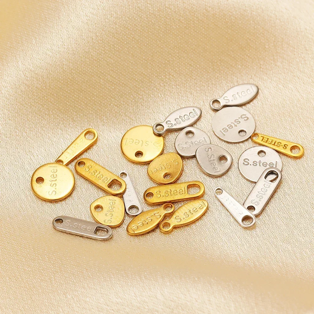 50pcs Gold Plated Stainless Steel End Tail Charms Extension Chain Connector Pendants for DIY Fashion Jewelry Crafts Making Bulk image 3