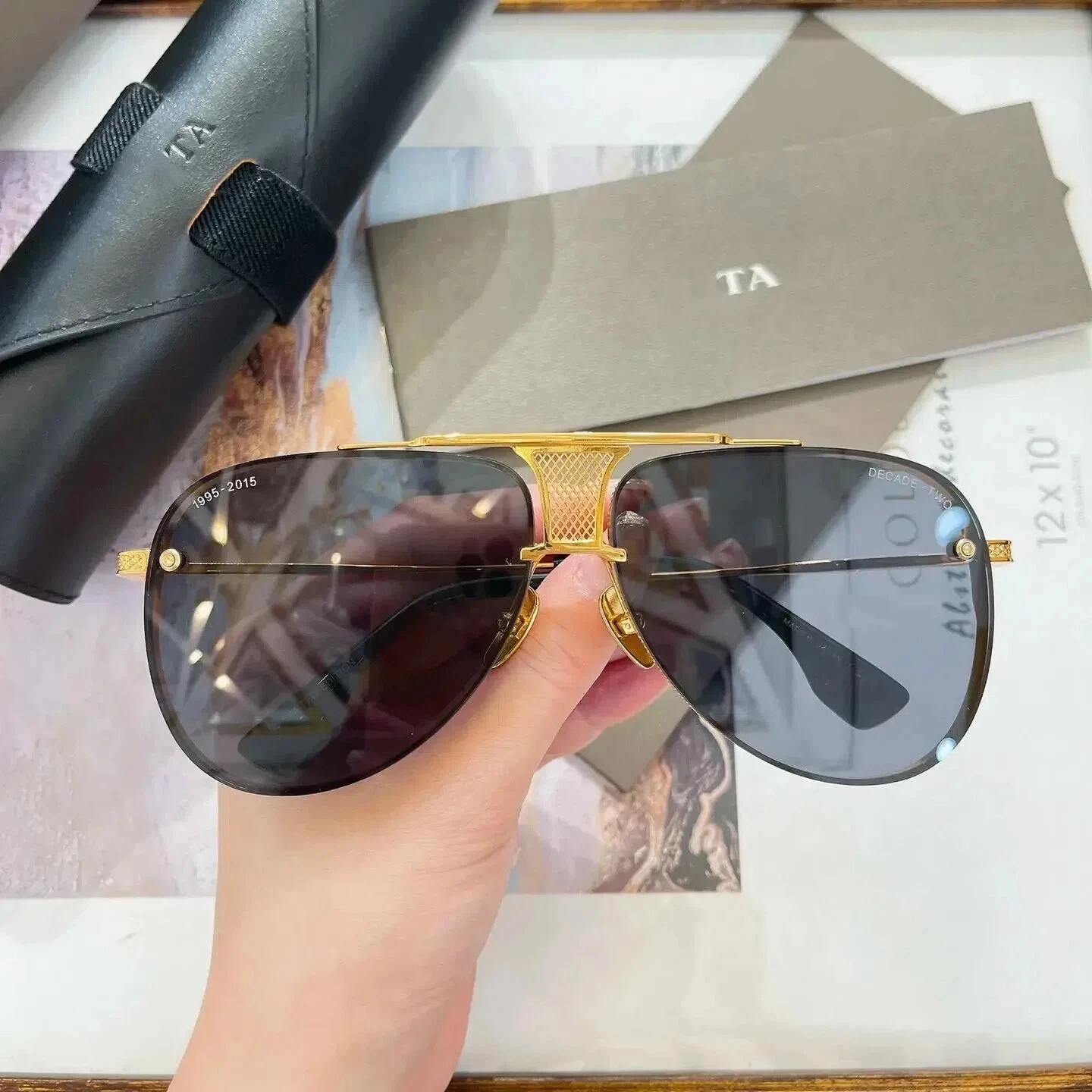 

Original Factory For DIYTA DT DECADE-TWO DRX-2082 With Brand Box LIMITED EDITION Gold Alloy Frame Trendy Men Women Sunglasses