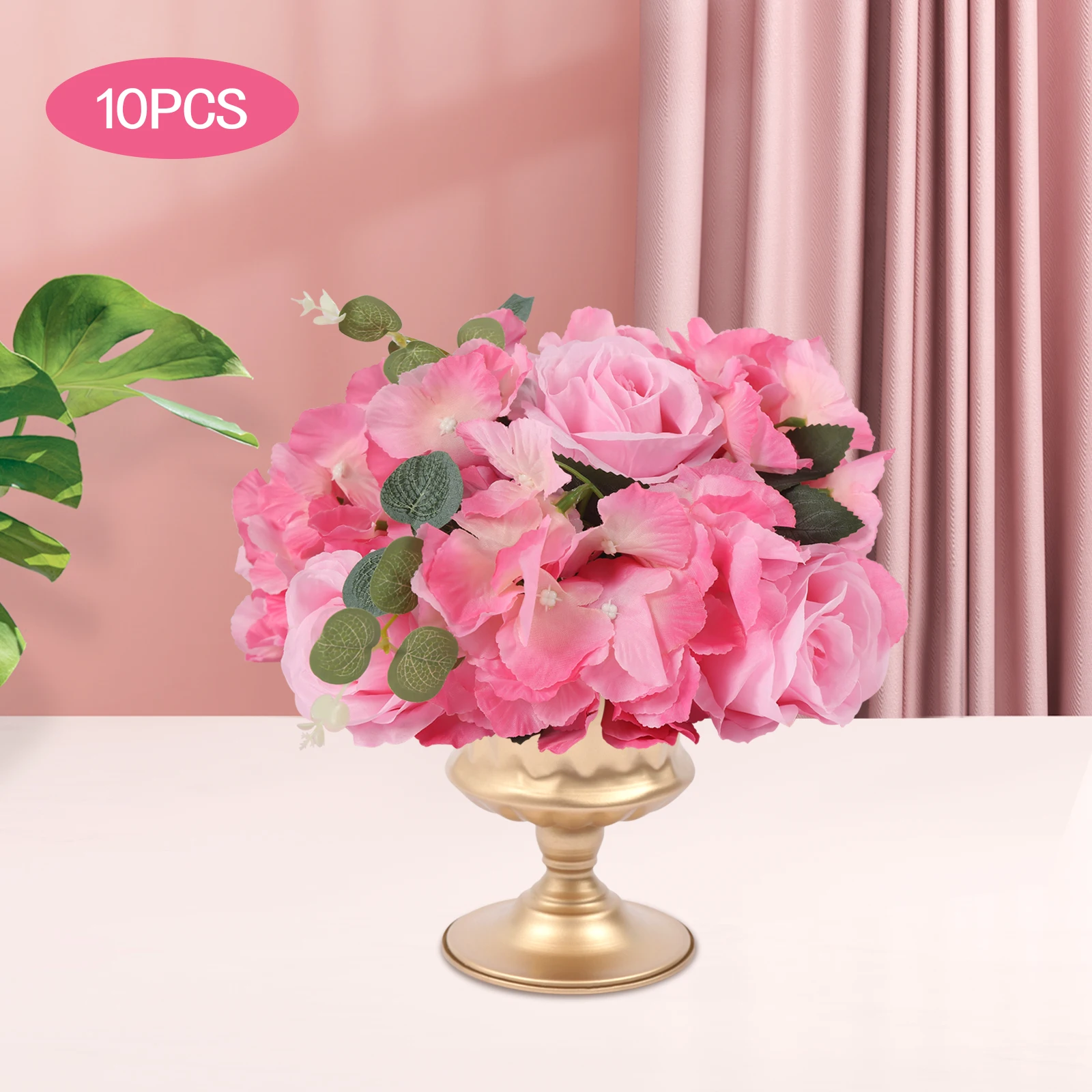 10 Pcs Fake Flowers Roses Balls for Centerpieces Tables - Artificial Rose Arrangements for Wedding Centerpiece Table Decorations