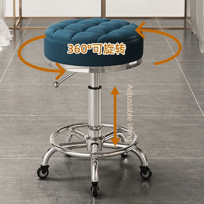 Hairdressing Stool Salon Furniture Barber Shop Chairs Stylis Tattoo Chair Liftable Rotatable Beauty Nail Pulley Chair Furniture