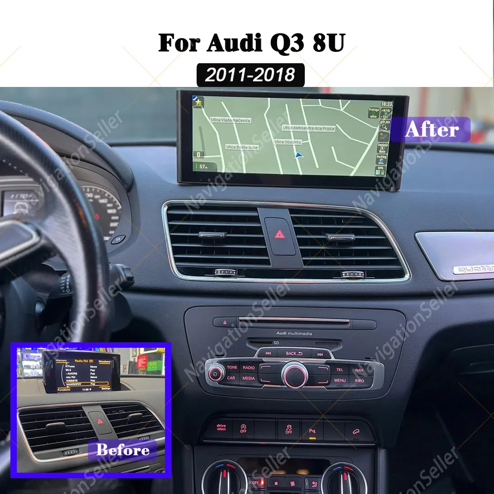 

Беспроводной CarPlay 4G Android 15 для Audi Q3 2011-2018: GPS-навигация, автомобильный видеоплеер, мультимедиа, Wi-Fi, Bluetooth, DSP, стерео, автосистема с экраном