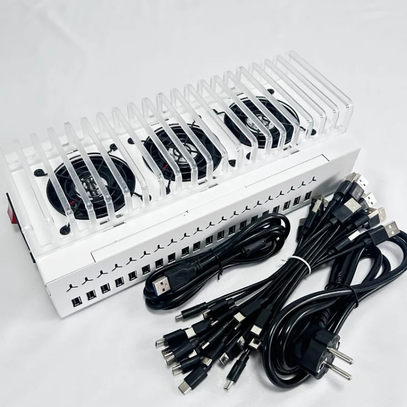 20-Port Phone Farm USB Hub Android Motherboard Control Box  Batch Synchronization Control Unified Management Smartphones
