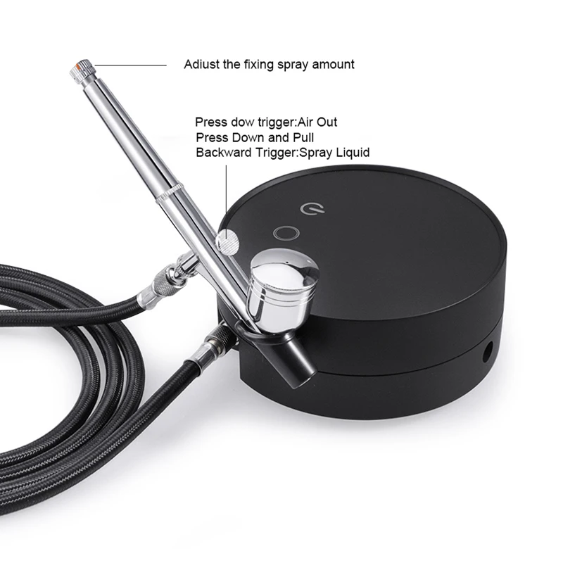 Kit aerografo a doppia azione con compressore d'aria Kit per la pulizia della pistola con spazzola d'aria da 0.3mm accessori per la pittura del modello fai da te del chiodo del tatuaggio