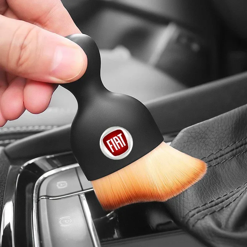 Car Badge Dust Brush Interior Detail Gap Air Vent Cleaning Soft Brush for Fiat Stilo Bravo 500 Punto Panda Pondo Abarth Doblo