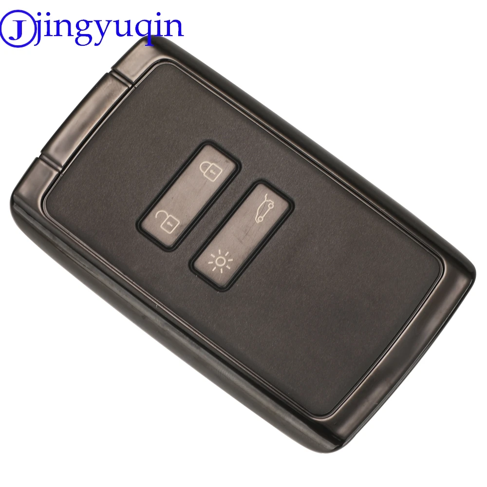 jingyuqin New Car Alarm 4 Button Smart Remote Key 434mhz Hitag AES 4A Chip For Renault Megane 4 Keyless Go / Entry