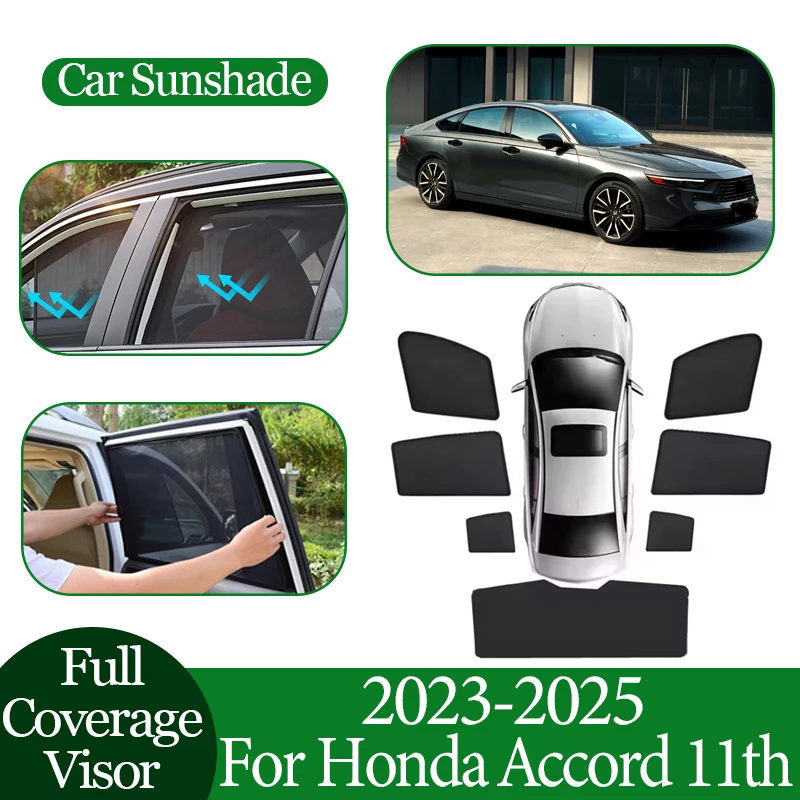 

Car Mesh Sunshade For Honda Accord 11th CY 2023~2025 Magnetic Coverage Sunshade Sunscreen Privacy Protection Auto Accessories