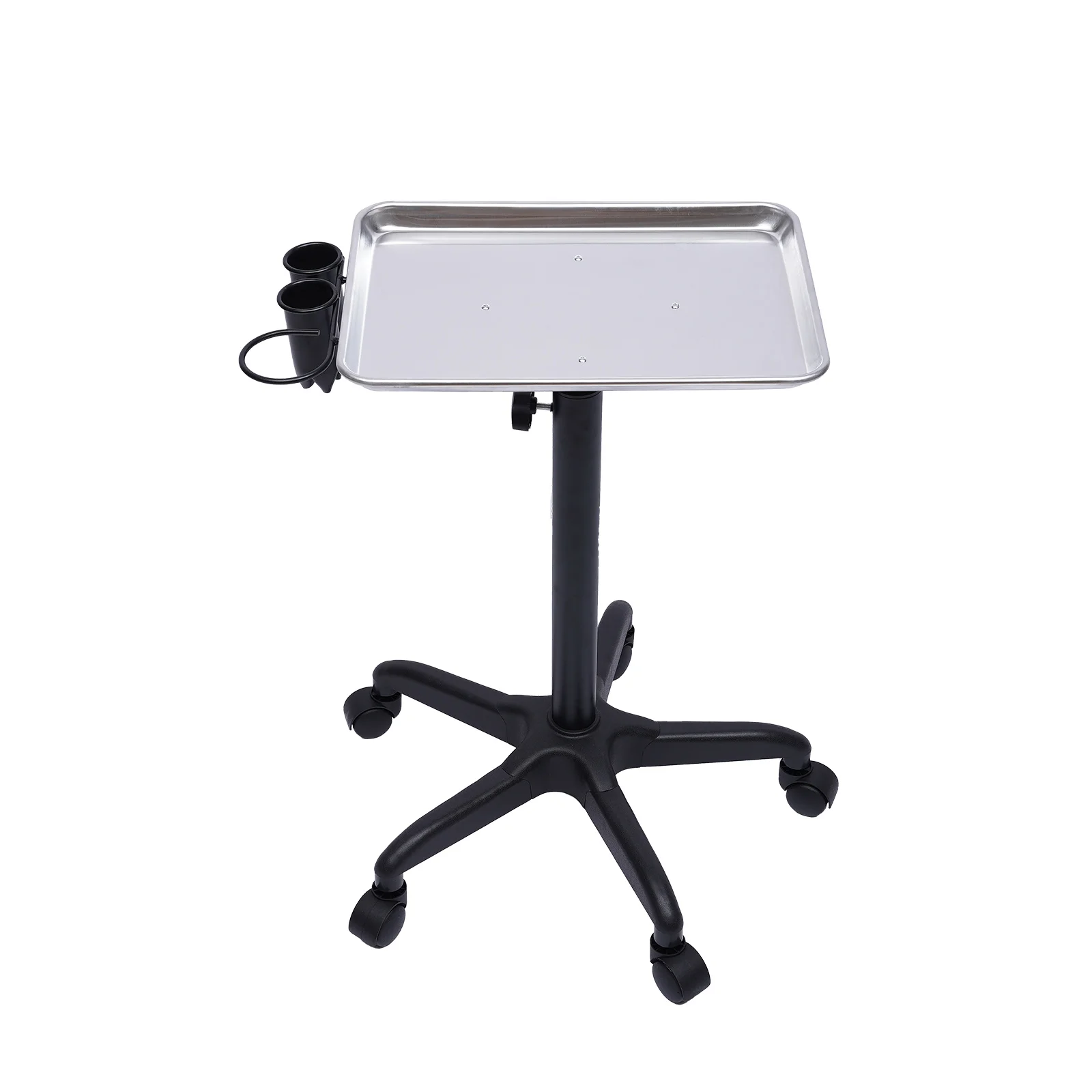 Mobile Rolling Mayo Stand Trolley Medical Instrument w/ Removable Tray & Base