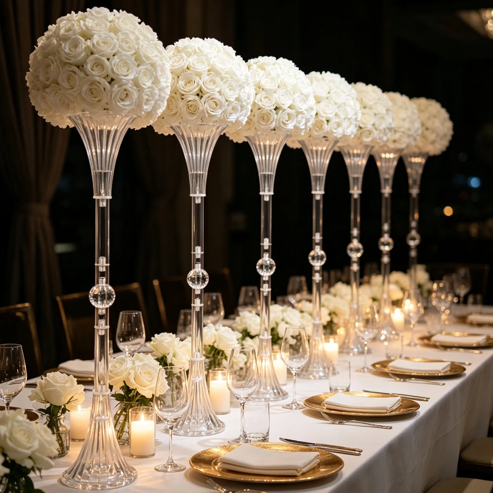 10pcs(60-120cm acrylic Flower Arrangement stand Wedding Backdrop Arch Flower Wedding  Aisle Table Centerpiece Flower rack