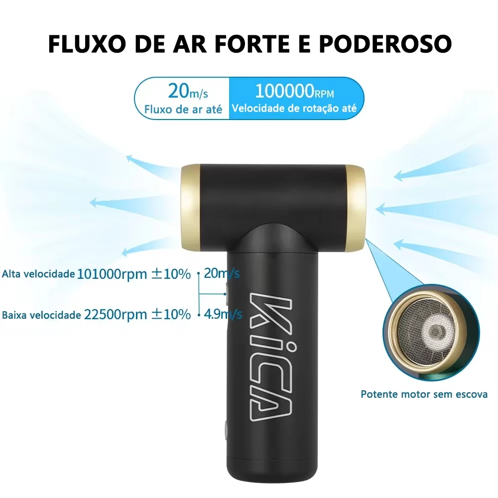 KICA JetFan 2 منظف كمبيوتر لاسلكي محمول ، مروحة نفاثة 2 ، لوحة مفاتيح RPM