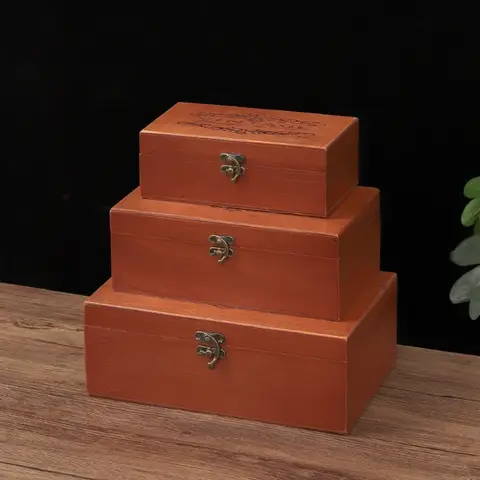 High Quality Storage Box For Gift Packaging Gorgeous Style Vintage Wood Color
