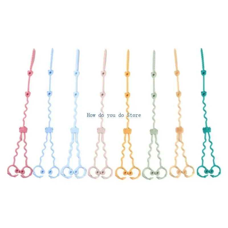 

19QF Chewable Toy Holder Leash for Newborns Safe Silicone Baby Pacifier Chain Lanyard