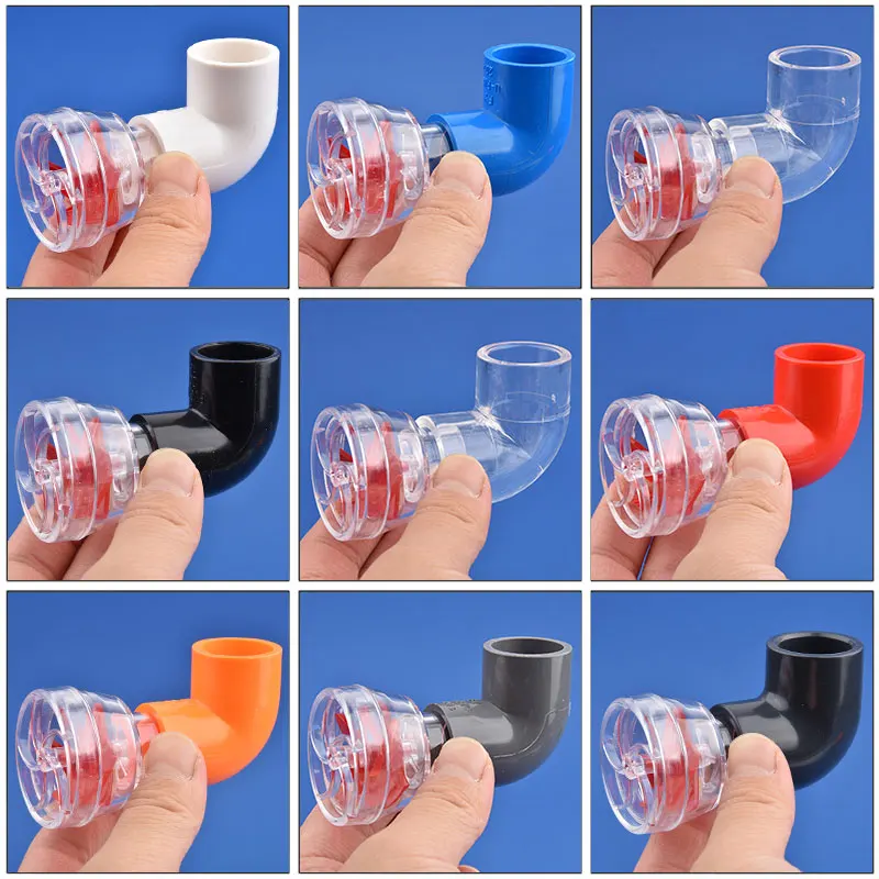 1Set 20mm Multi-functional Rotatable Nozzle Filter Fish Tank Auto-Rotating 5-Blade Fan Kit Removable Simple Fish Tank Outlet Fan