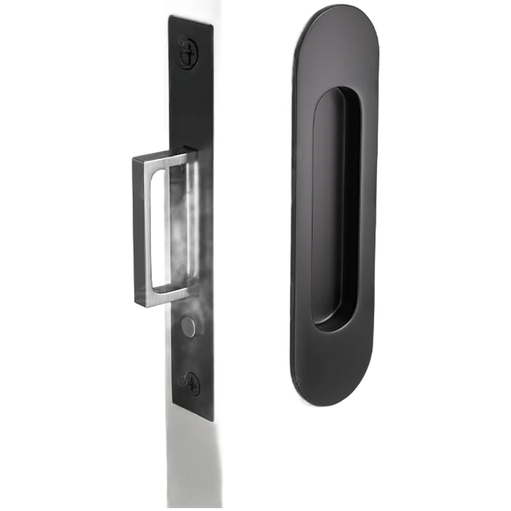 Recessed Built In Door for Sliding Doors with Concealed Flush Mount Design and Push Pull Mechanism Recessed Built
