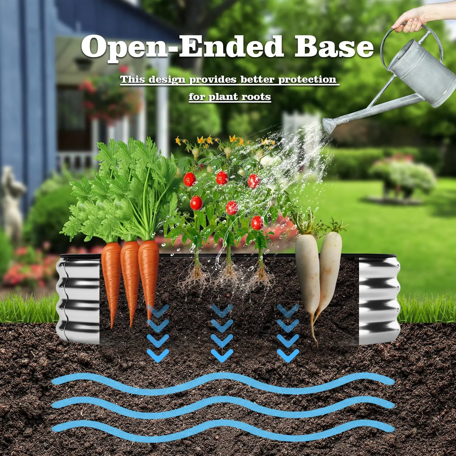 1PCS Metall Pflanzung Box Gemüse Wachsen Tank Kombiniert Pflanze Gemüse Wachsen Box Multi-farbige Garten Bett Metall pflanzung Gard – Detail 8