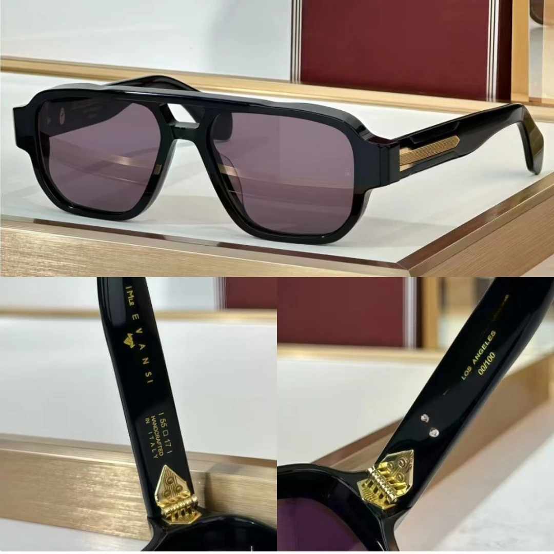 

JMM EVANS Квадратные солнцезащитные очки из ацетата с двойным мостом, унисекс, ограниченная мода, Япония, ручная работа, UV400, с роскошным дизайнером подарочной коробки