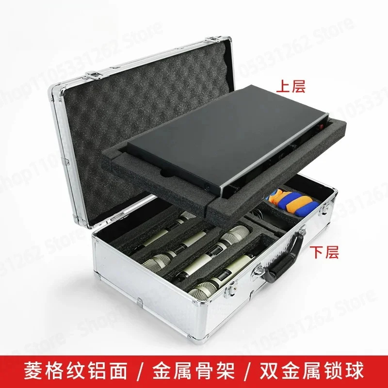 one-to-two-one-to-four-stage-performance-wireless-microphone-air-case-thickened-microphone-aviation-aluminum-case-portable-case