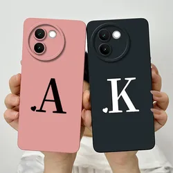 For Vivo V30e Case Vivo V30E 5G V2340 V2339 Phone Case Cute Initial Letters ShockProof Matte Silicone Soft Protective Back Cover