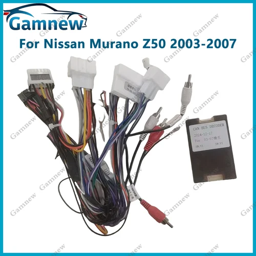 Imagen 1 del producto Adaptador de arnés de cableado de 16 pines para coche, decodificador de caja Canbus, Cable de alimentación de Radio Android para Nissan Murano Z50 2003-2007