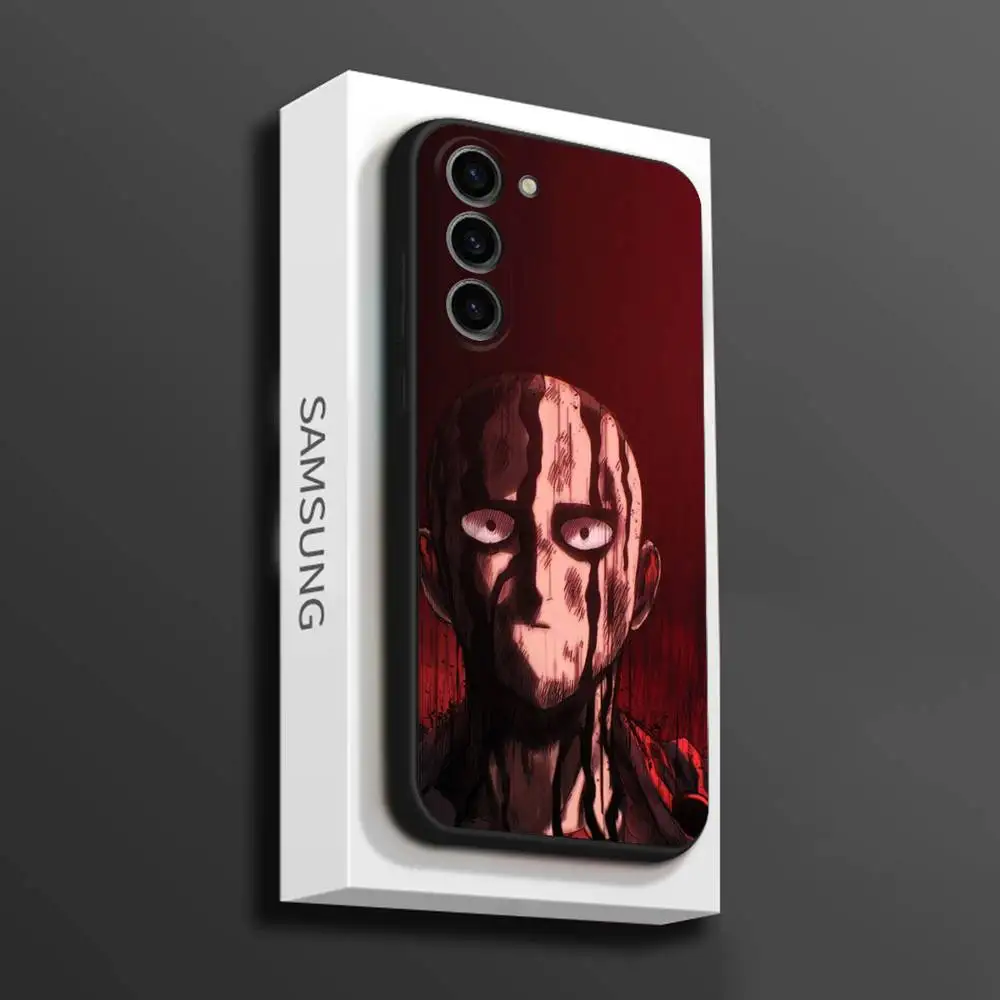 حافظة هاتف One P-Punch Man Saitama لهاتف سامسونج جالاكسي A 73,72,51,53,52,71,22,5G,Note,J7,8,9 غطاء أسود ناعم