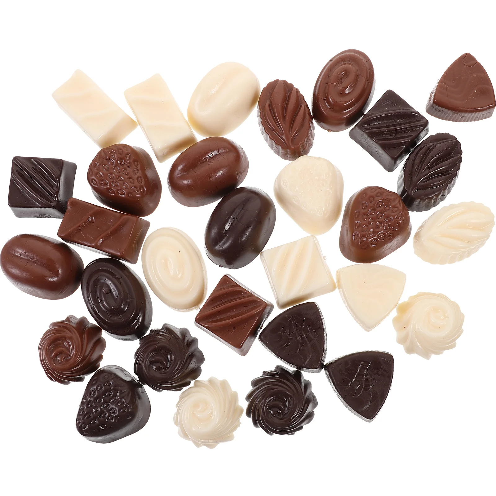 

30Pcs Chocolate Decor Realistic Simulated Chocolates for Tabletop Display Shop Prop Decorative Faux Dessert Bulk Fake Chocolate