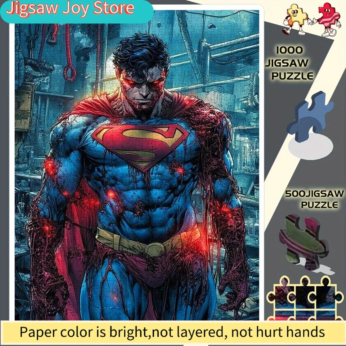 

500/Puzzle, PaperPuzzles, DIY Puzzles for Adults, Large-Scale Bloody Superman Injured Scene, Suitable for Bedroom Decor, Study