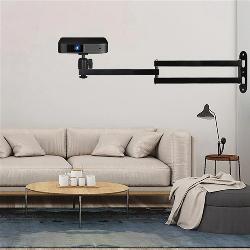 

BAAE Adjustable Projector Mount 360° Rotatable Bracket For Mini Projector Double Arms 40Cm Supports Up To 2Kg