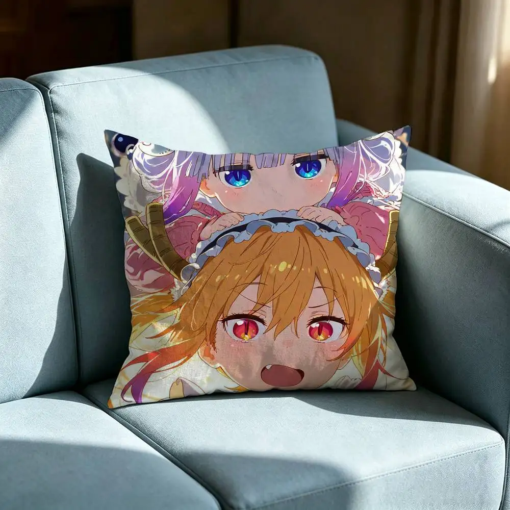 Miss Kobayashi D-Dragon Maid Double-sided printed pillow cover Solid color minimalist pillowcase, fits all bedroom styles