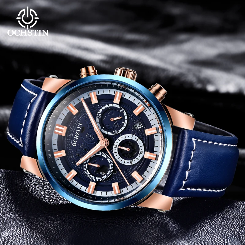 Ochstin 2024 남성용 방수 쿼츠 시계, 다기능 쿼츠 무브먼트, 야광 시계, 새로운 패션