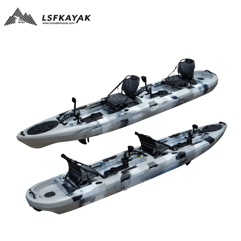 14ft Electric Motor Sea Fishing Kayak Double 2 Person Seats Pedal Kayak Fishing Foot Pedal System Pick Up At The Port