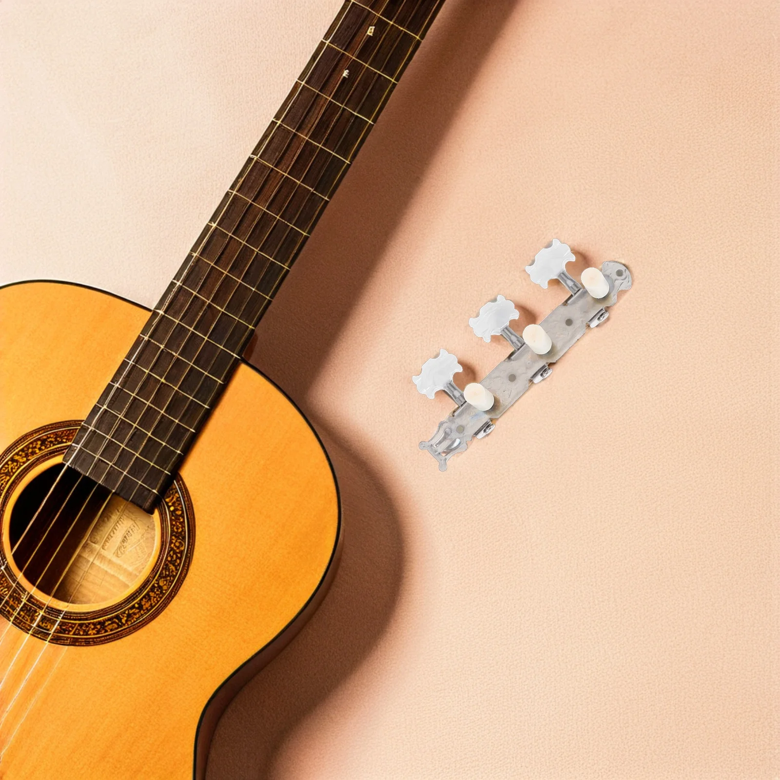 

1 Pair Classical Guitar Tuning Pegs 3 Left 3 Right Metal Plastic Easy Install Smooth Rotation Acoustic String Tuners