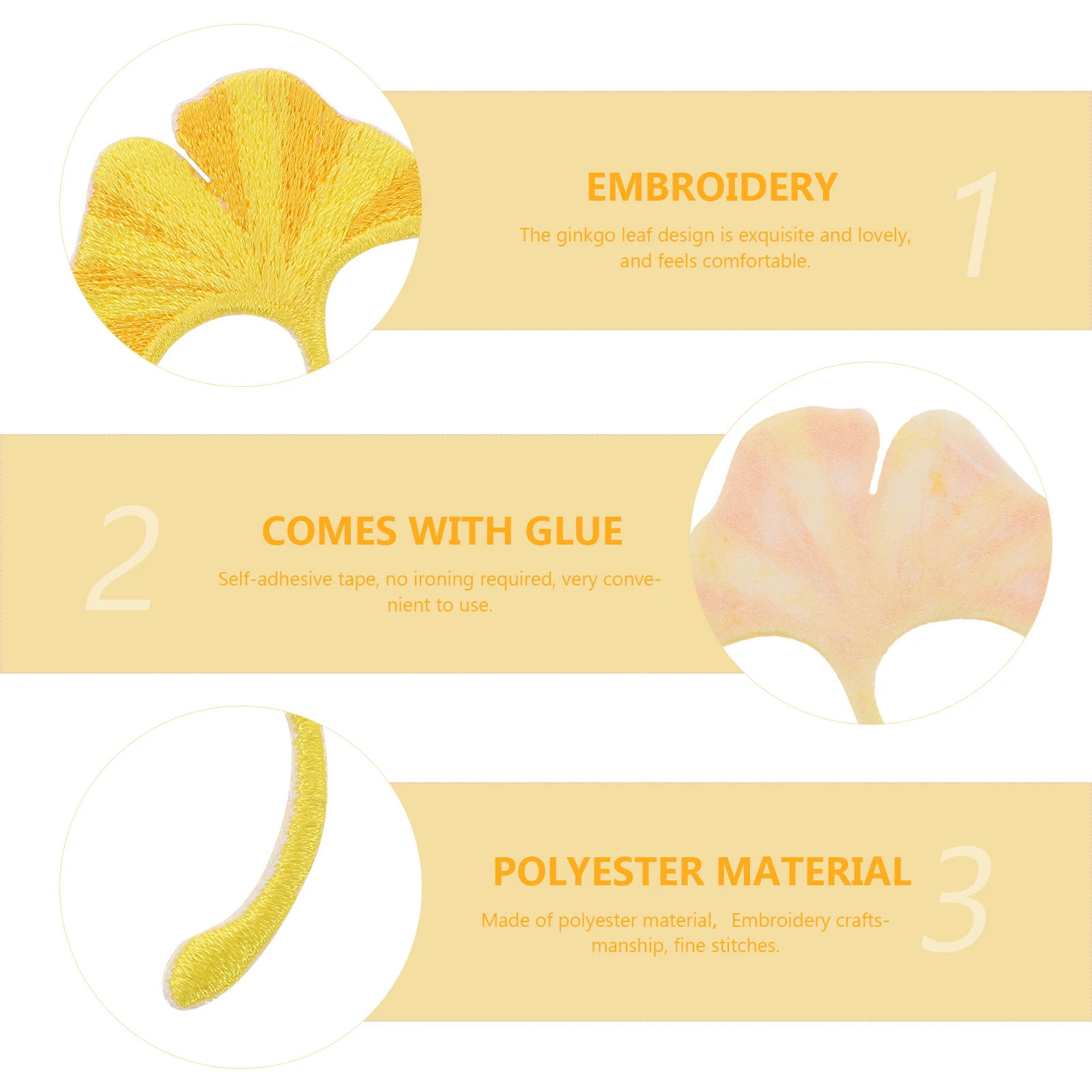 

10 шт., нашивки с вышивкой в виде листьев гинкго, сделай сам, ремонт одежды, аппликации, наклейки, железные тканевые аксессуары для одежды, поделок