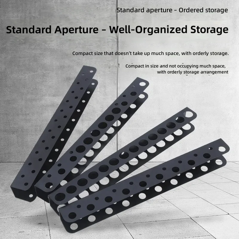 for Black Wall Mounted Storage Rack Wrought Iron Carbon Steel Screwdriver Pliers Holder Hardware Tool Organizer Shelf