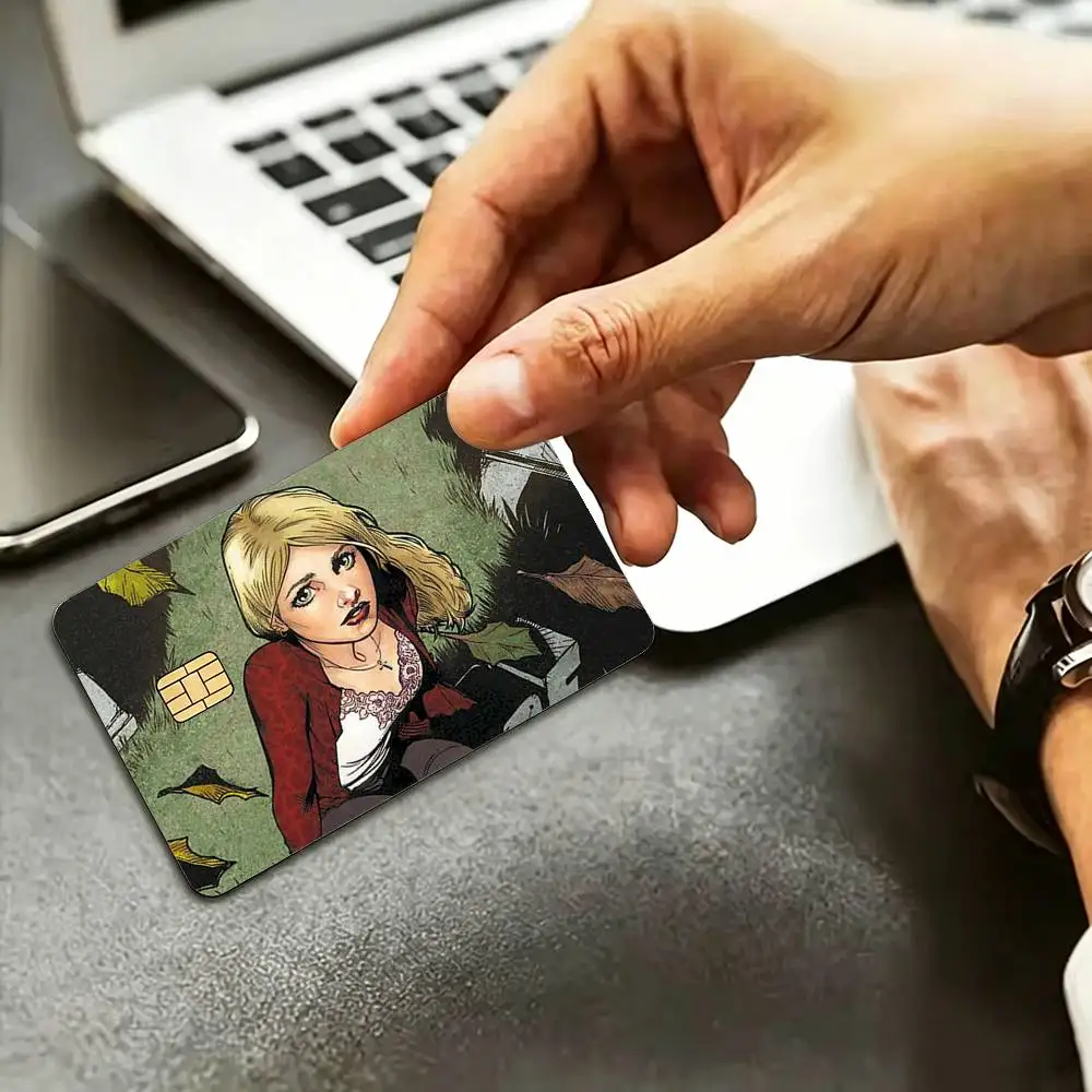 B-Buffy The Vampire Slayer HD Waterproof Credit Card Stickers Silicone Decals For Chip Game Cards Gift